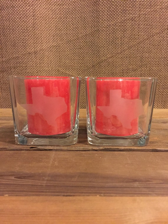 Items similar to Texas etched candle holder on Etsy