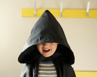 Black Hooded Cape Cloak | Kids Harry Potter Hobbit Costume Dressing up Cape with Hood
