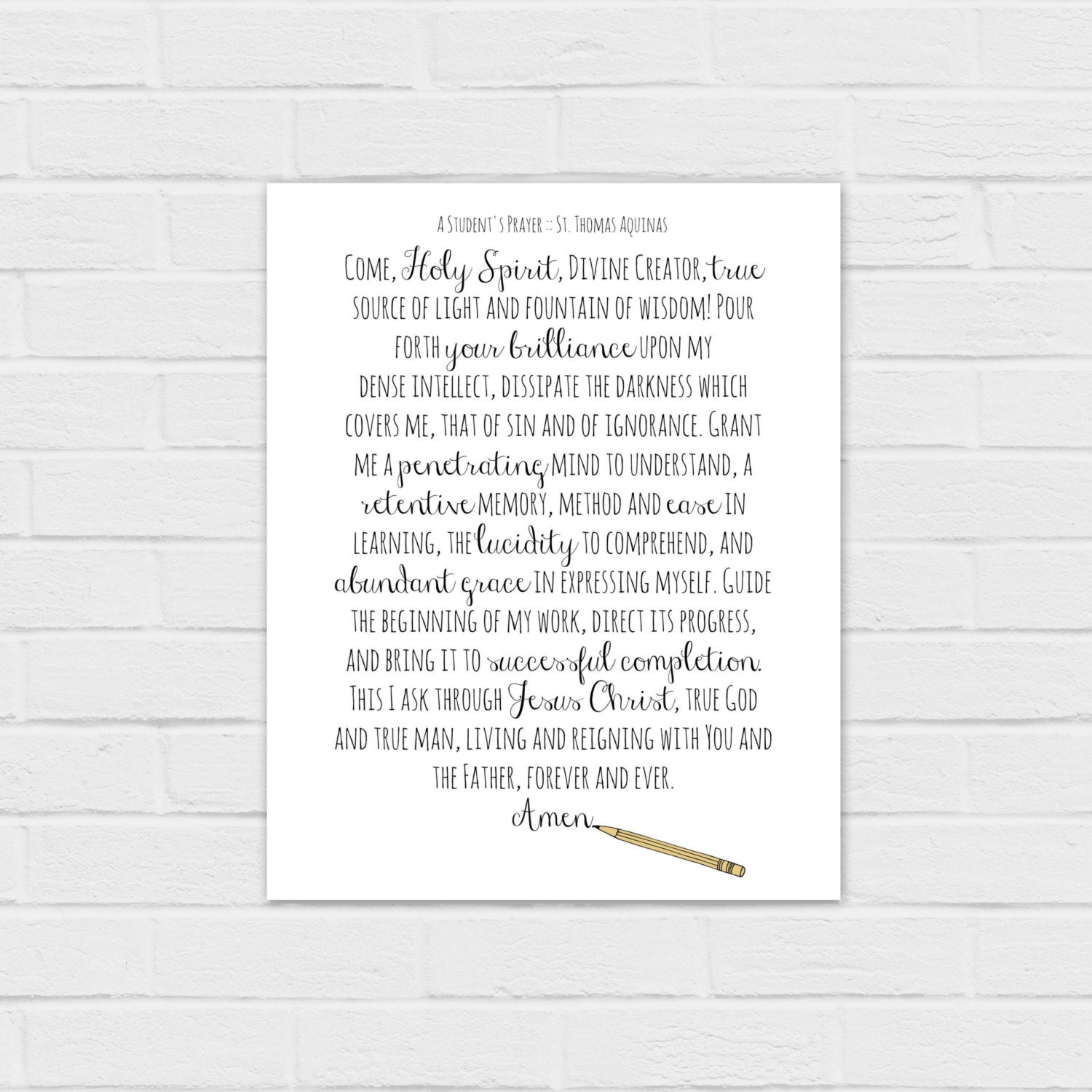 A Student's Prayer by St. Thomas Aquinas digital