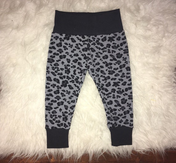 CHEETAH LEGGINGS baby leggings gray and black