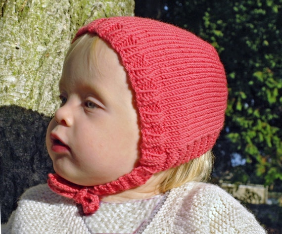 Easy baby bonnet knitting pattern / Vintage baby bonnet