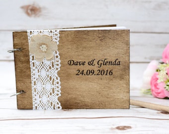 Wedding Guest Book Personalized Wooden Guestbook Rustic Guest Book Custom Guest Book