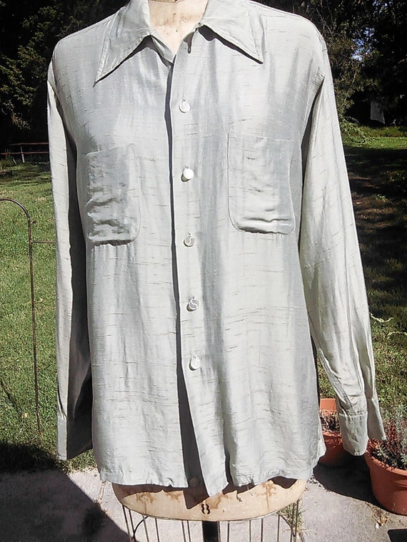 Vintage 1950s Schiaparelli Mens Silk Shirt