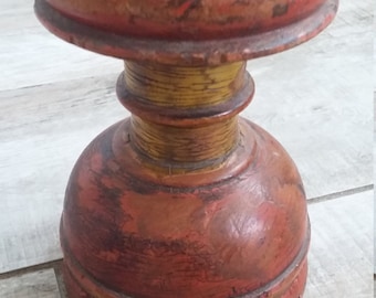 Chippy and Primitive painted wood architectural salvage folk art finial thingy