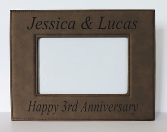 3rd Anniversary Leather Gift, Leather Photo Frame for Anniversary , Forever Me Gifts