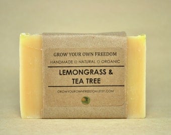 Organic Soap: Lemongrass and Tea Tree Soap || Lemongrass Soap || Organic Vegan Soap