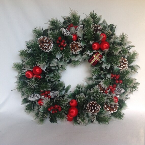 christmas wreath plastic wreath vintage 1950s 18 christmas wreath plastic wreath vintage 1950s 18