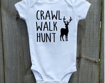 Crawl Walk Hunt Baby One Piece Deer Hunting Bodysuit