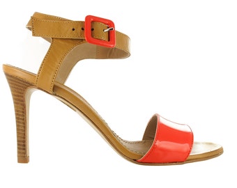 HIGH SANDAL 10 CM IN SANGRIA RED CALFSKIN