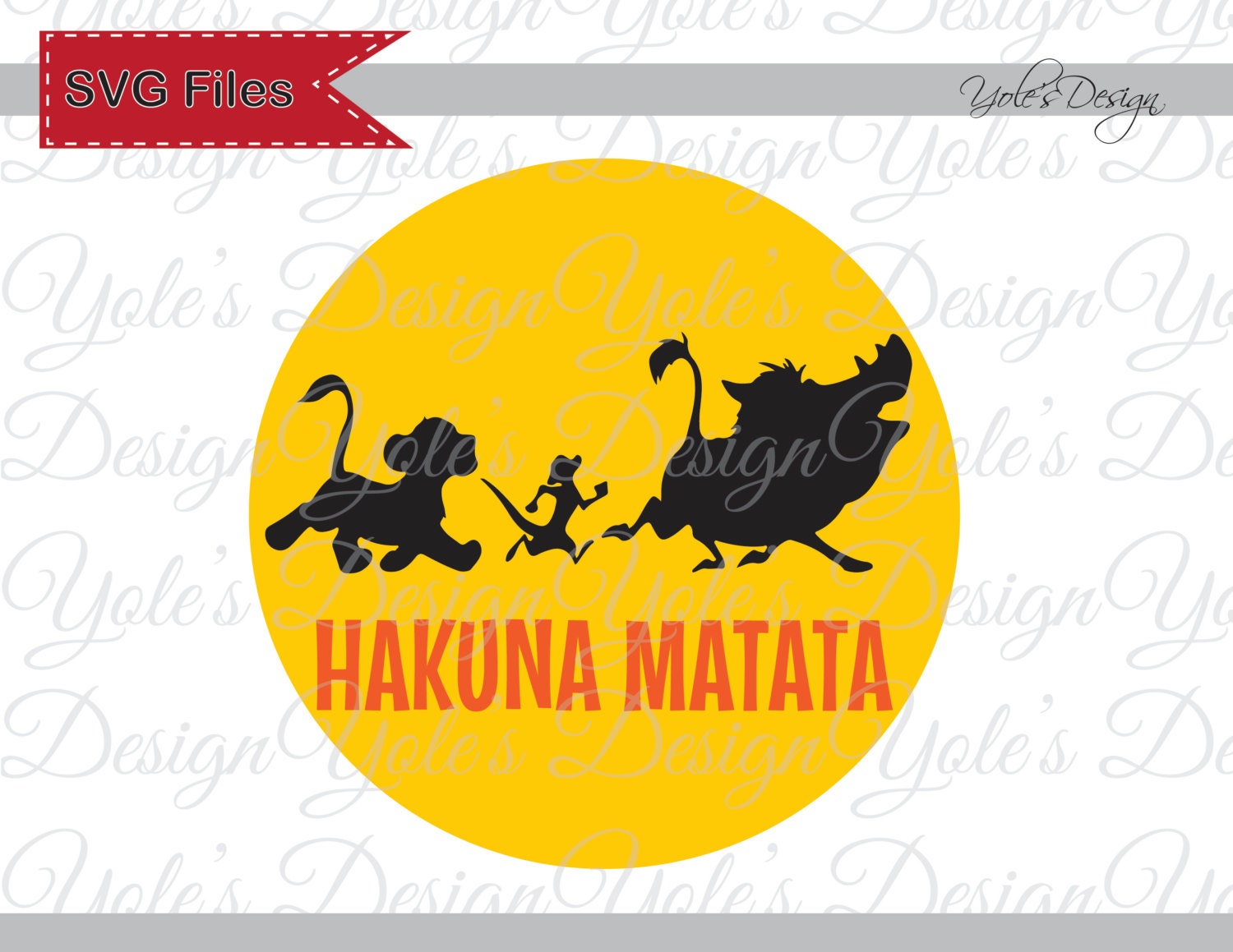 Simba Timon Pumba Hakuna Matata Disney Inspired SVG by YoleDesign