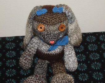 Creative Chipmunk Flopsy the lop ear Crochet Bunny. Handmade Amigurumi Animals. Made to Order