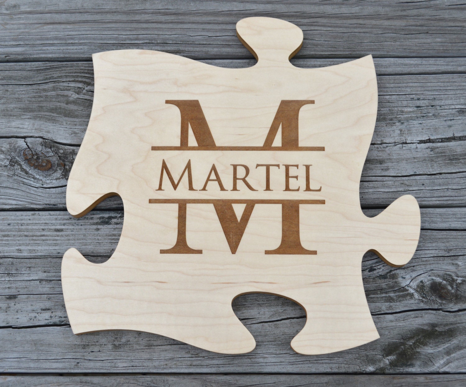 Personalized Puzzle Piece Unique Wall Art Monogram