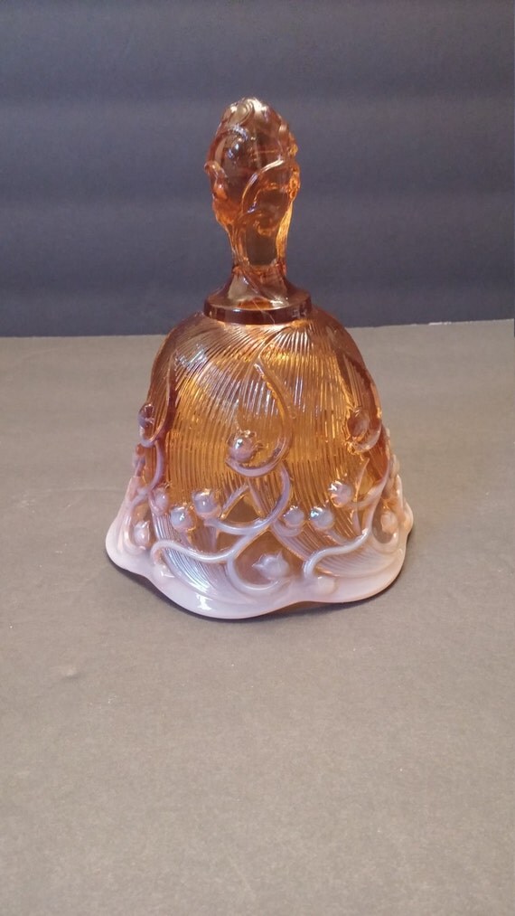 Fenton Lily of the Valley Cameo Opalescent Glass Bell with