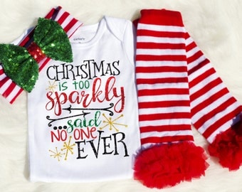 My First Christmas Outfit for Girls| Baby Girl Christmas Outfit| Baby Christmas Outfit| Sparkle