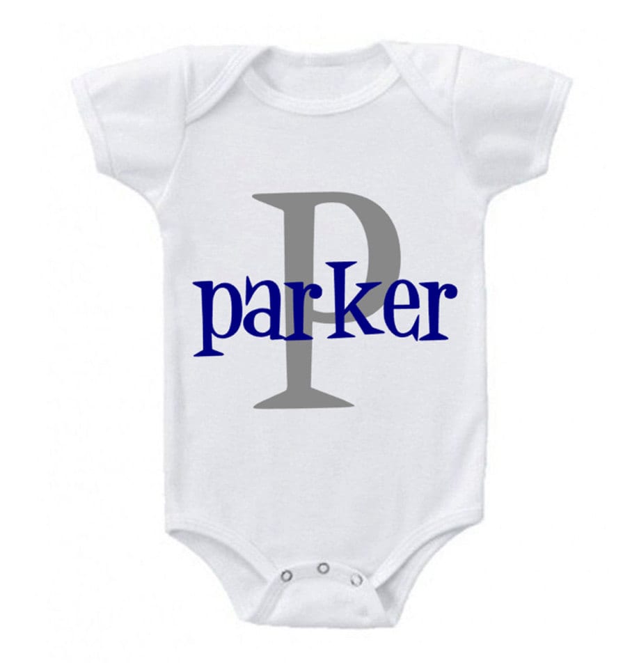 Personalized Monogrammed Onesie for Baby Boy Clothes Baby Boy