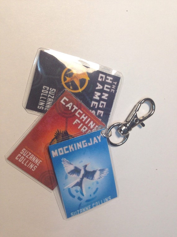 Hunger Games book cover keychain by on Etsy
