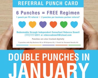 INSTANT DOWNLOAD Rodan and Fields Referral Punch Card