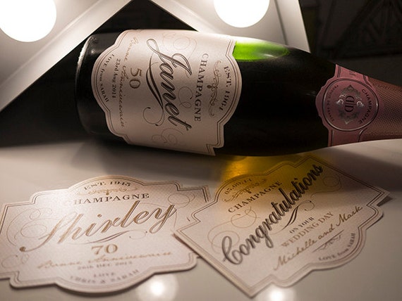 personalised champagne label