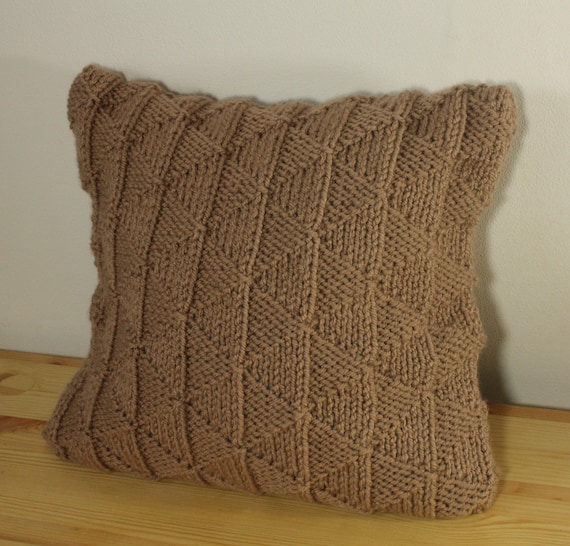 Hand knitted sweater pillow cover Knit cushion by CreamKnit