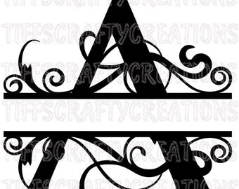 Cut files silhouette svg files cricut cut files svg file for cricut svg letters split letter svg monogram split monogram vinyl files