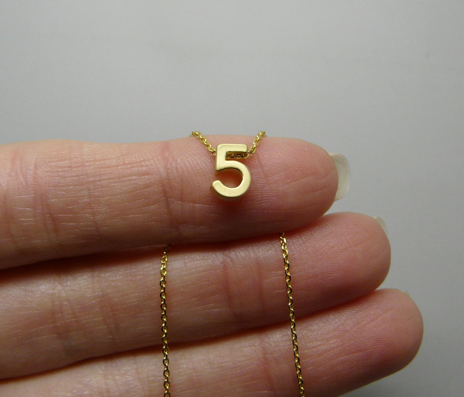 Number necklace Lucky number necklace Gold Number jewelry