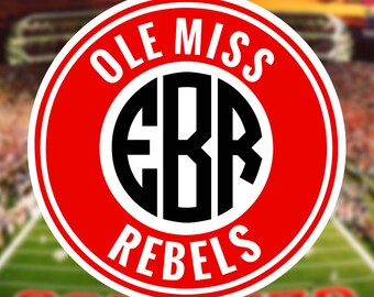 Ole Miss Monogram Frame Cutting Files in Svg, Eps, Dxf, Png for Cricut & Silhouette | Rebels Vector | College Graphics | Mississippi