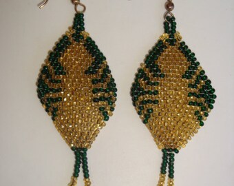 Vintage Glass Beaded Flapper Earrings