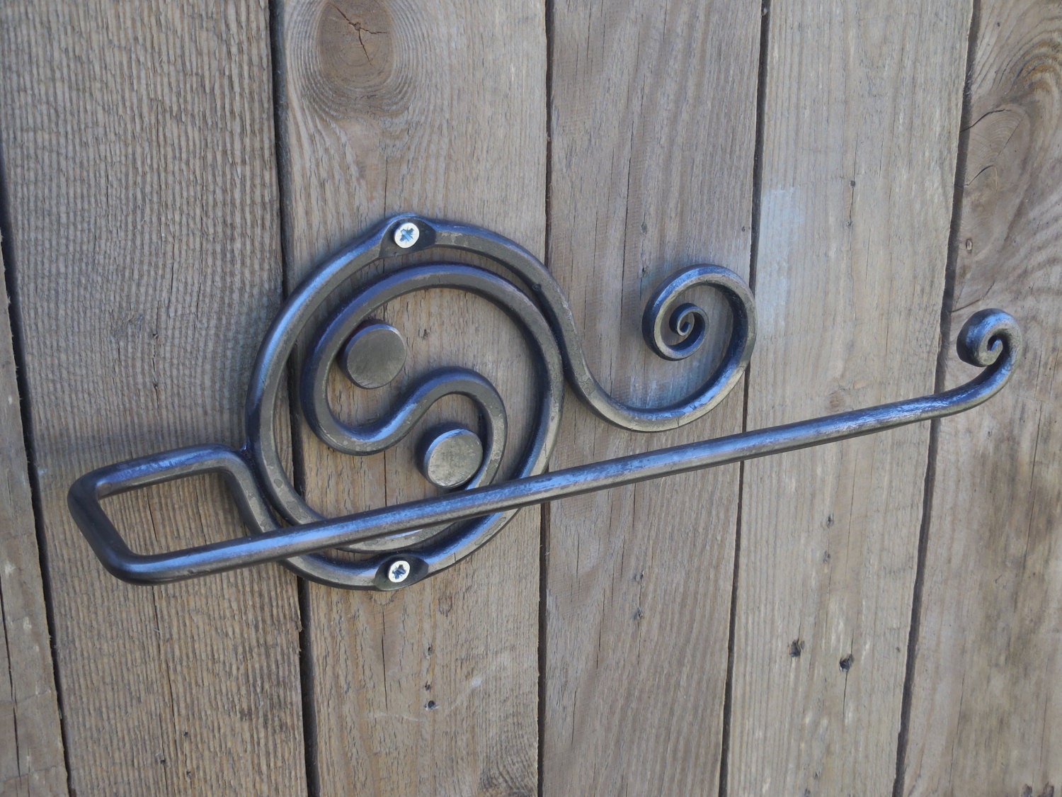 Wrought iron paper towel holder Hand by SiberianWroughtIron