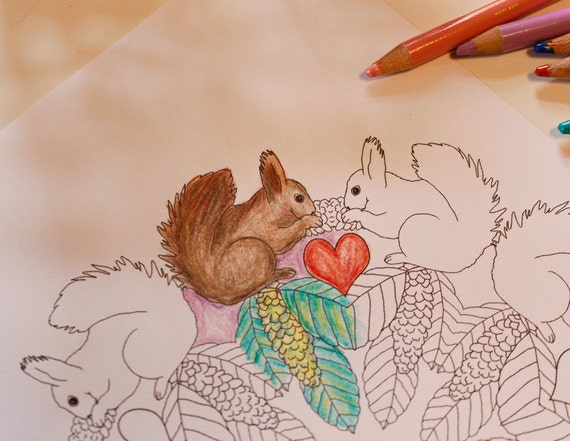 Mandala Coloring Page Squirrel Printable mandala art
