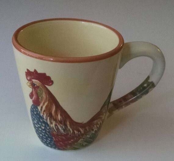 Tabletops Gallery Rancho Gallo rooster coffee mug large size