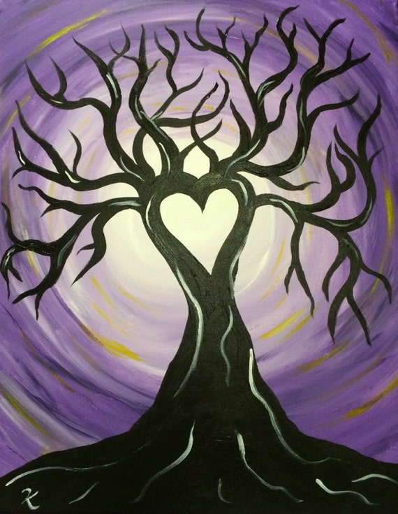 Items similar to Heart Tree painting on Etsy