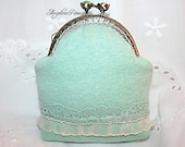 light green purse, light green clutch, romantic purse, romantic clutch, frilly purse, frilly clutch , unique purse,