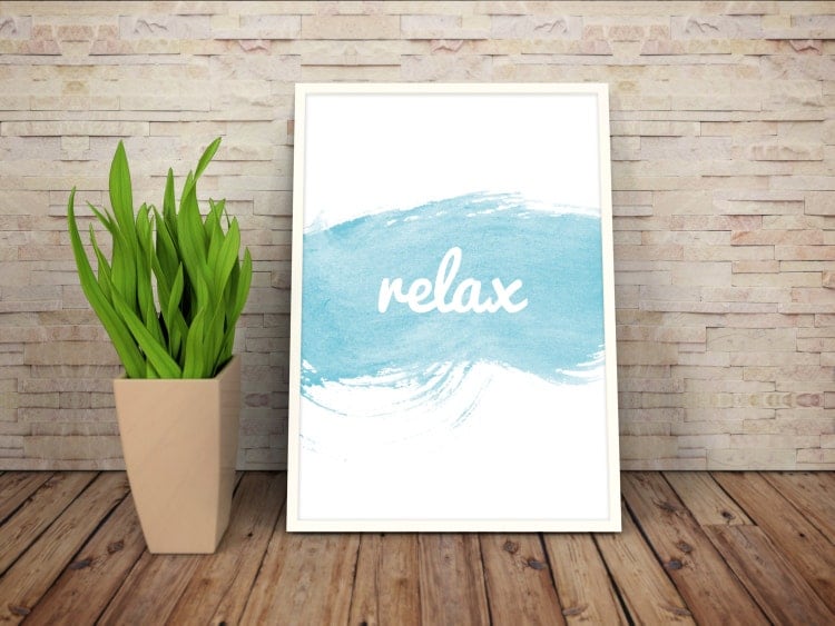 Relax Print Bathroom Wall Art Bedroom Wall Art by FoxandCanvas
