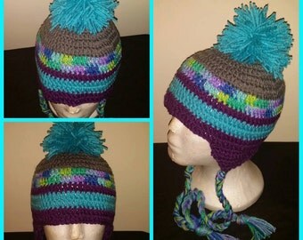 Adult Crochet hat with Earflaps