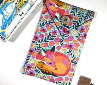 Sherbet Fox Tarot Deck Bag - Tarot Bag Tarot Card Bag Tarot Pouch, Fox Ears, Kitsune, Woodland Creature, Cute Fox Pagan Magical Red Fox
