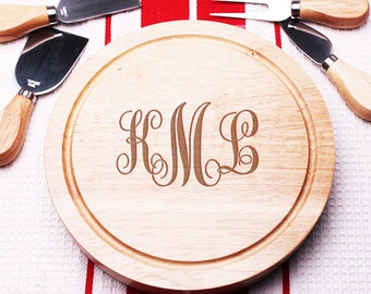 Script Monogram 5 pc. Gourmet Cheese Board Set (MICFJM4989968-F)