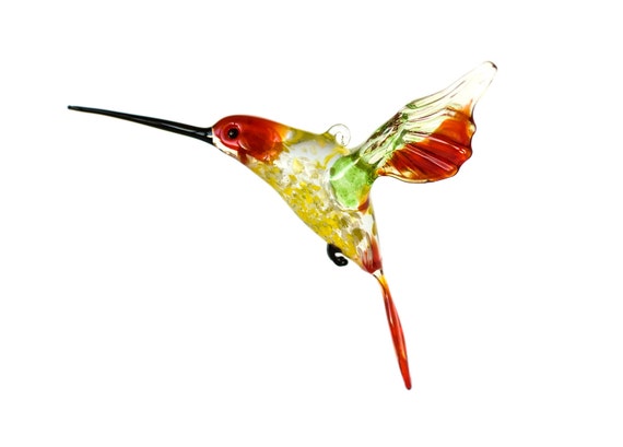 Murano Style Glass Hummingbird Sculpture Colibri bird