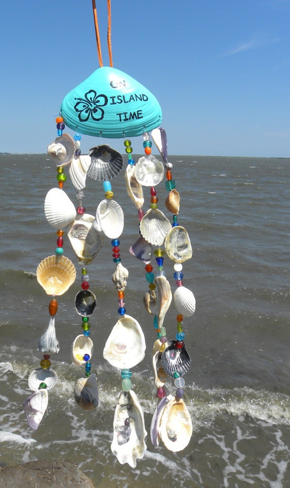 Sea Shell Wind Chime Beach Chime On Island Time Painted