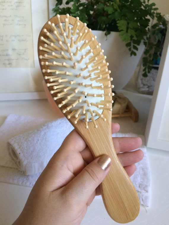 Natural Bamboo Medium Round Hair Brush. by