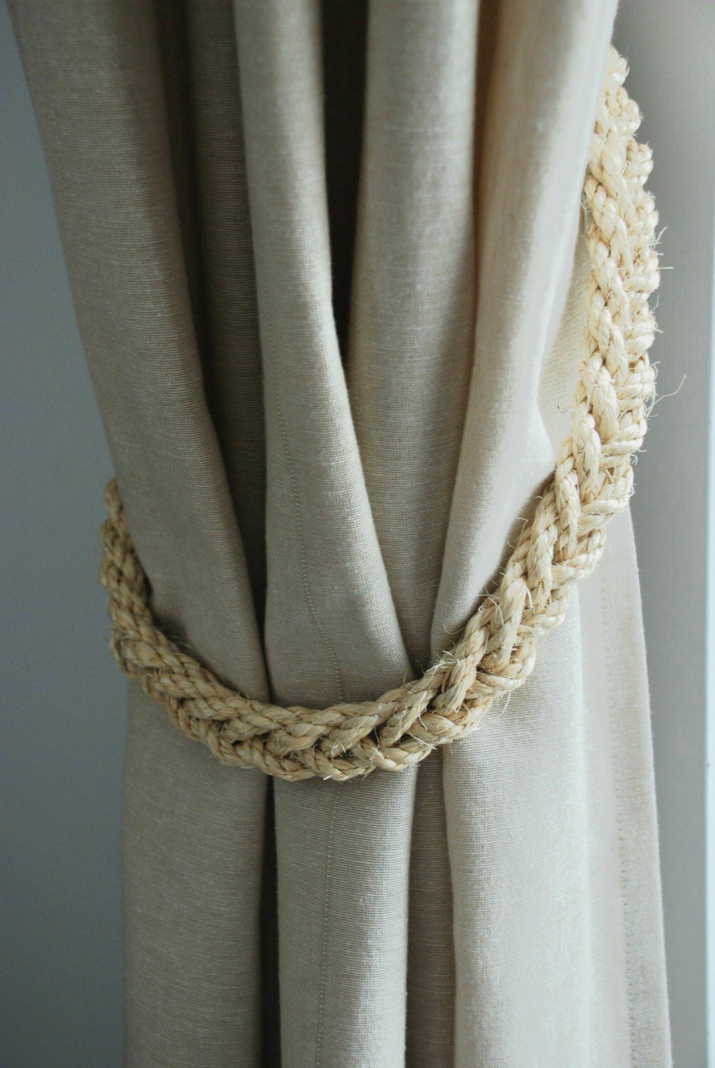 Handmade Rustic Nautical Sisal Rope Curtain Tiebacks / Nautical nursery