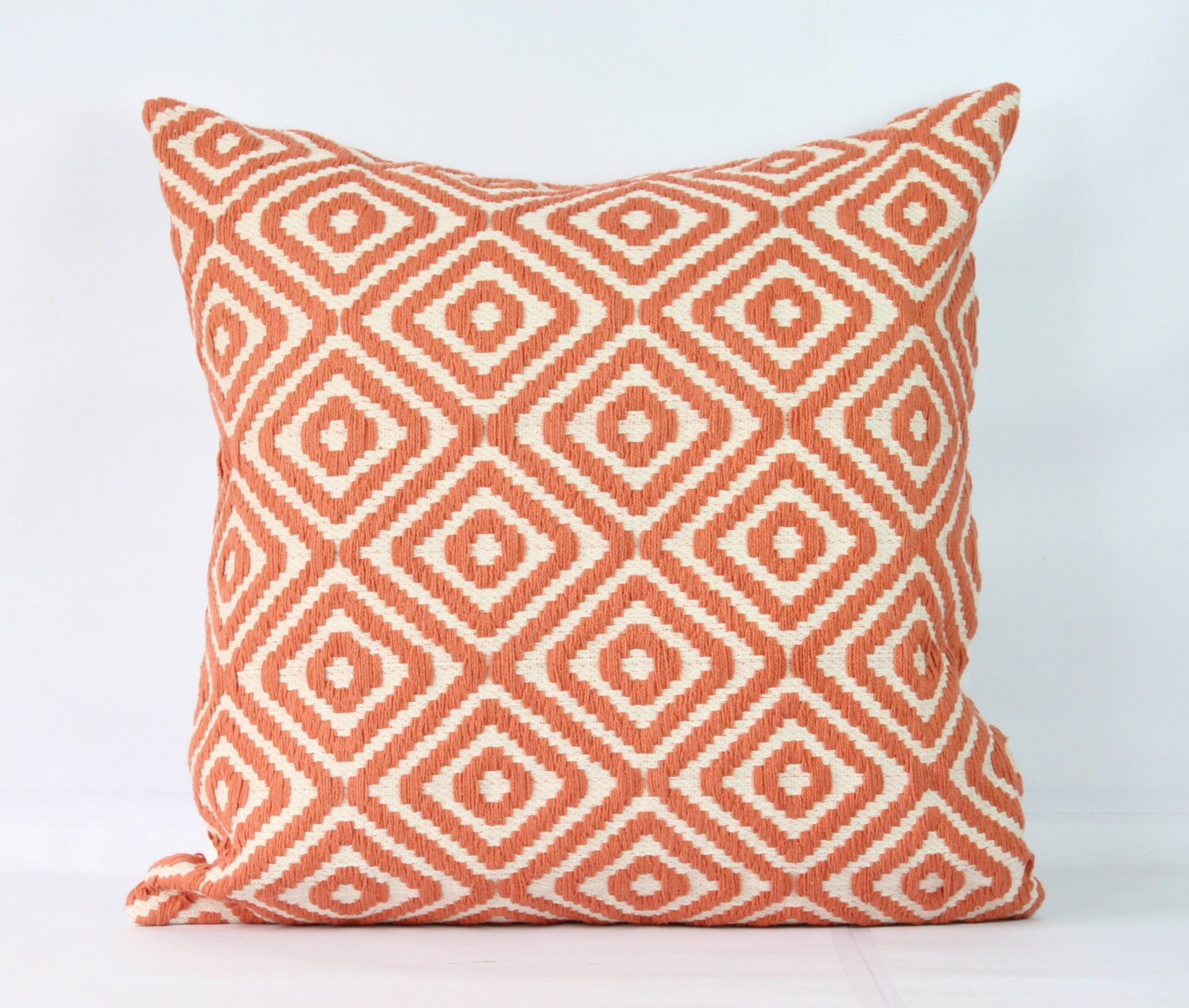 Coral throw pillow case 20x20 decorative boho pillowcase 24x24
