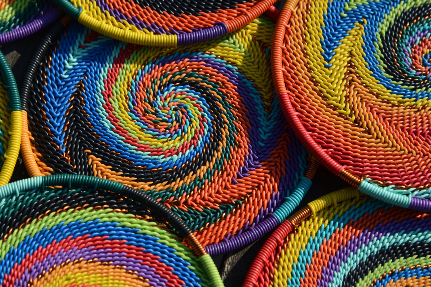 African Zulu woven telephone wire woven coasters
