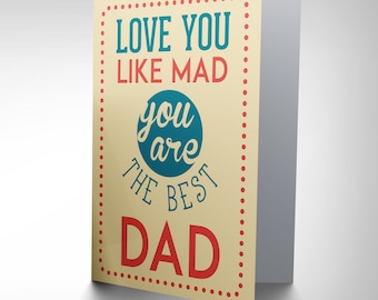 Father Day Card - Best Dad Love You Blank Greetings Card Cp2181