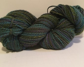 Handspun super fine merino feels like cashmere wool yarn. 2ply worsted weight. weighs 8.0oz appx. Combined 324 yards.