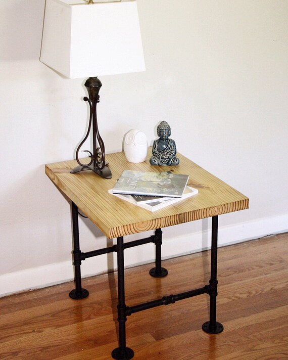 Reclaimed side table industrial side table industrial wood
