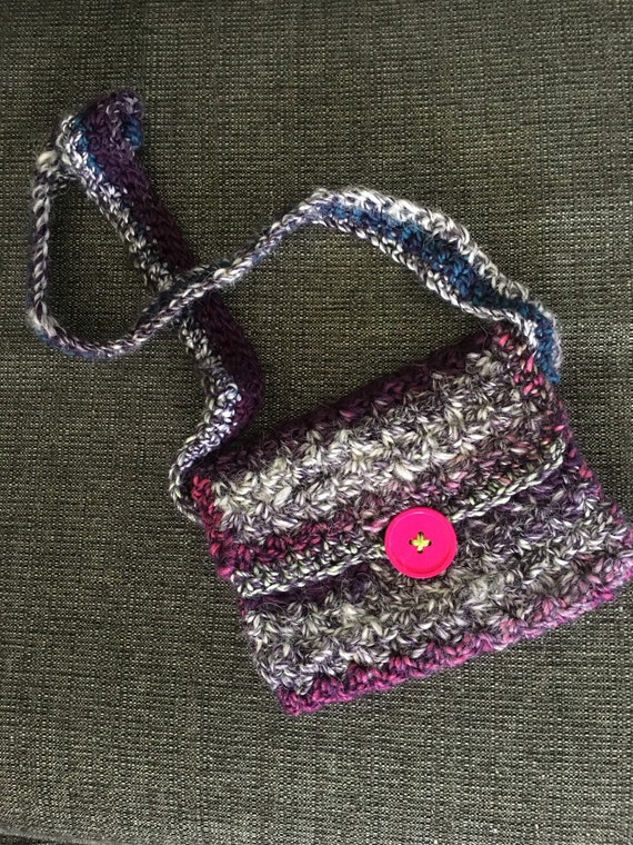 Over The Shoulder Bag Crocheted Bag Small by OnceUponaLoomGifts