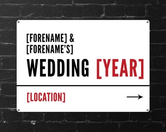 Personalised Wedding Street Sign (Regular + Large)