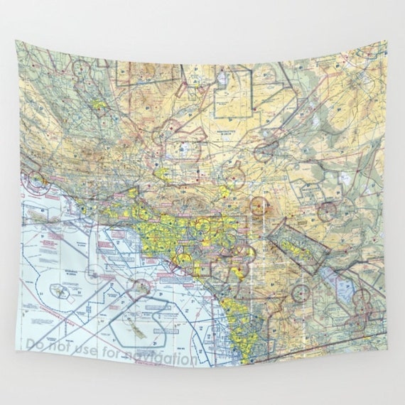 Items similar to Los Angeles Aeronautical Sectional Chart Wall