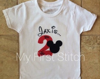 Items similar to Boys, Mickey Mouse, Mr. Mouse, Appliqued Shirt or ...