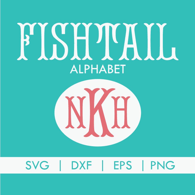 Download Fishtail Monogram Alphabet Font SVG DXF PNG
